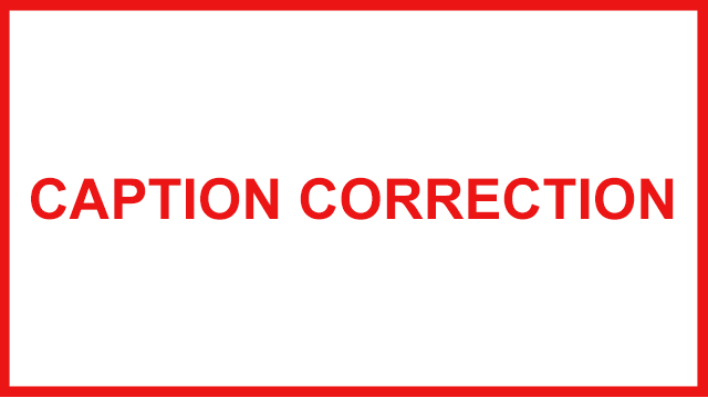 A graphic of a caption correction warning
